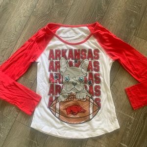 5/$25 Girls Arkansas Razorbacks football tee